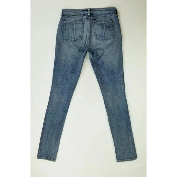 Rag & Bone 27X30 Women's Skinny Blue Monument Color Embroidered Logo Denim Jeans - Picture 1 of 11